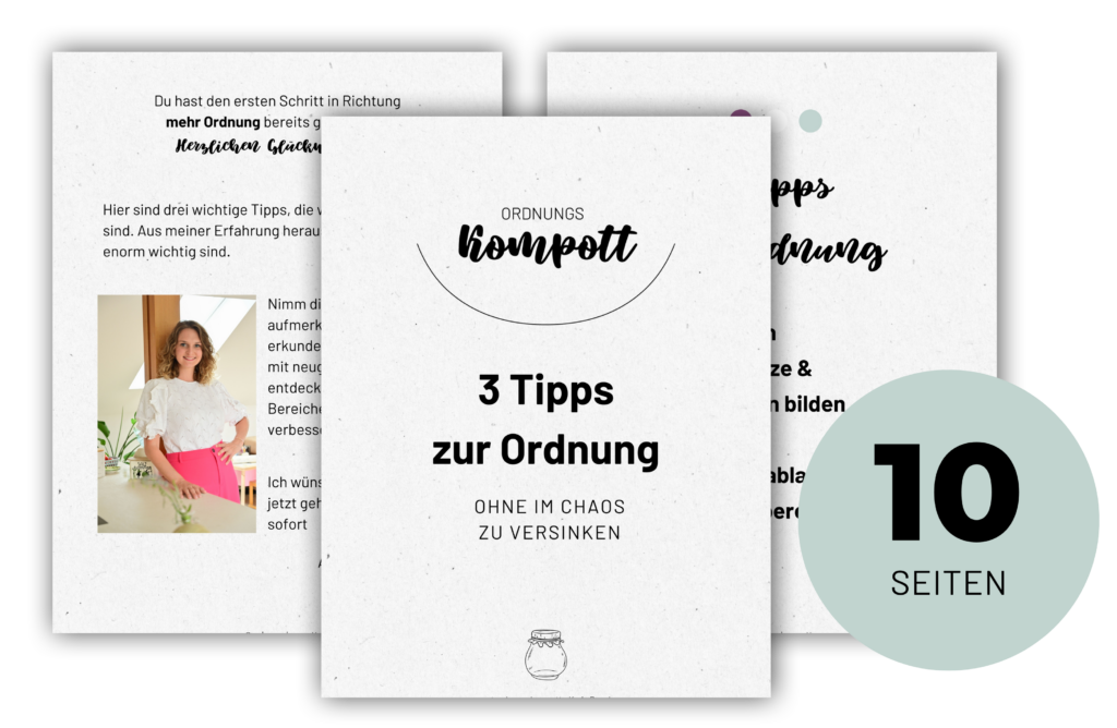 kostenloses Workbook 3 Tipps zur Ordnung Zuhause Struktur Ordnungstipps